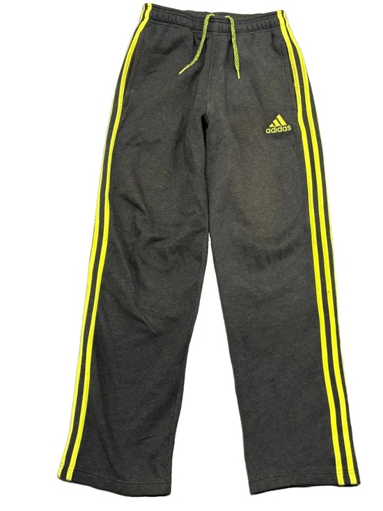 adidas Pants - Adidas VTG  2013 Strait loose Leg Gray Neon Yellow Athleisure Jogger Baggy SZ.S